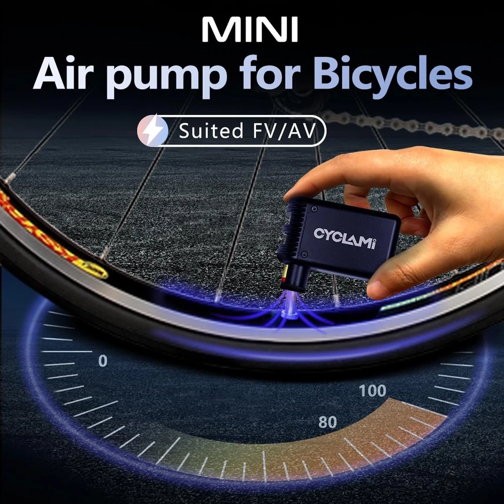 CYCLAMI A2S portable bike air pump display